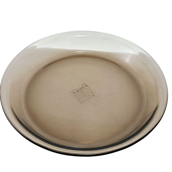 Pyrex Visions Brown Glass Pie Plate 10” genuine vtg Fireside amber dish #209 - Picture 4 of 11